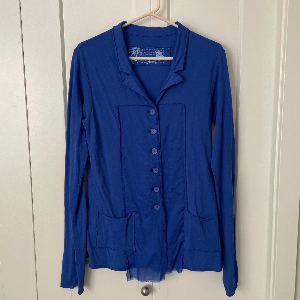 RUNDHOLZ Black Label Blue Curacao Cotton Jersey Jacket S/S 2020 Sz M (US 6/8)